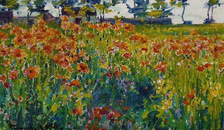 Robert William Vonnoh Poppies in France Spain oil painting art